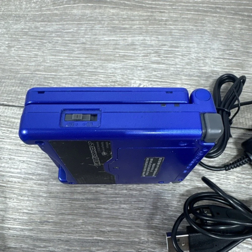 Nintendo Gameboy Advance GBA SP Console AGS-001 Blue Tested New Battery Cables - Picture 9 of 12